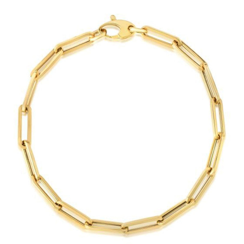 10K Yellow Gold Lite Paperclip Bracelet (4.20 mm) - Bracelets - Custom Crafting Alliance, LLC