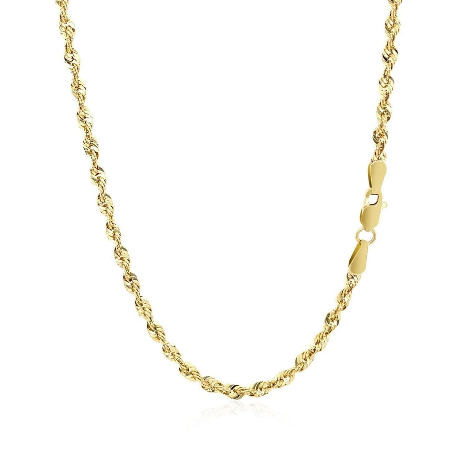 10K Yellow Gold Lite Rope Chain (2.50 mm) - Necklaces - Custom Crafting Alliance, LLC