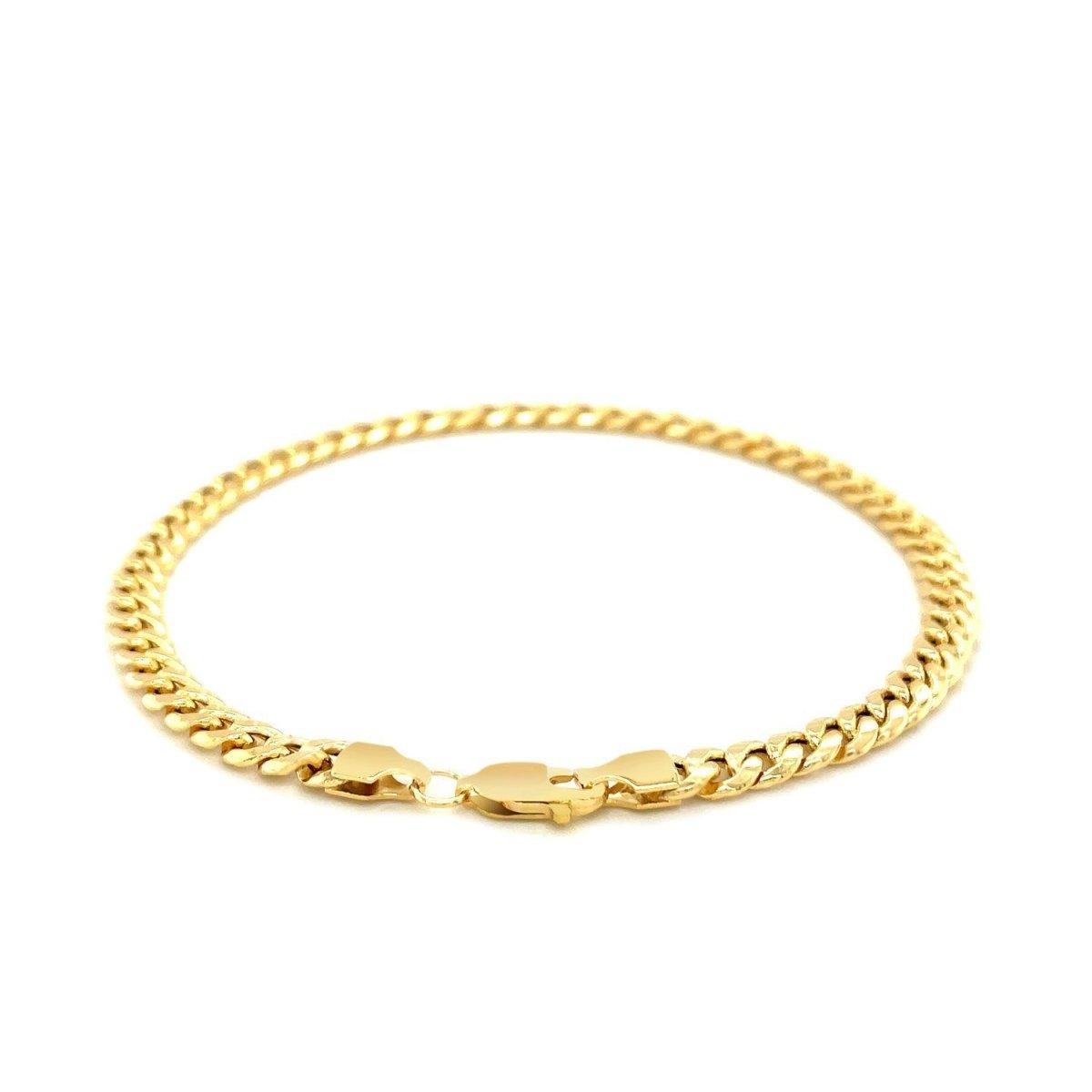 10k Yellow Gold Miami Cuban Semi Solid Bracelet (4.50 mm) - Bracelets - Custom Crafting Alliance, LLC