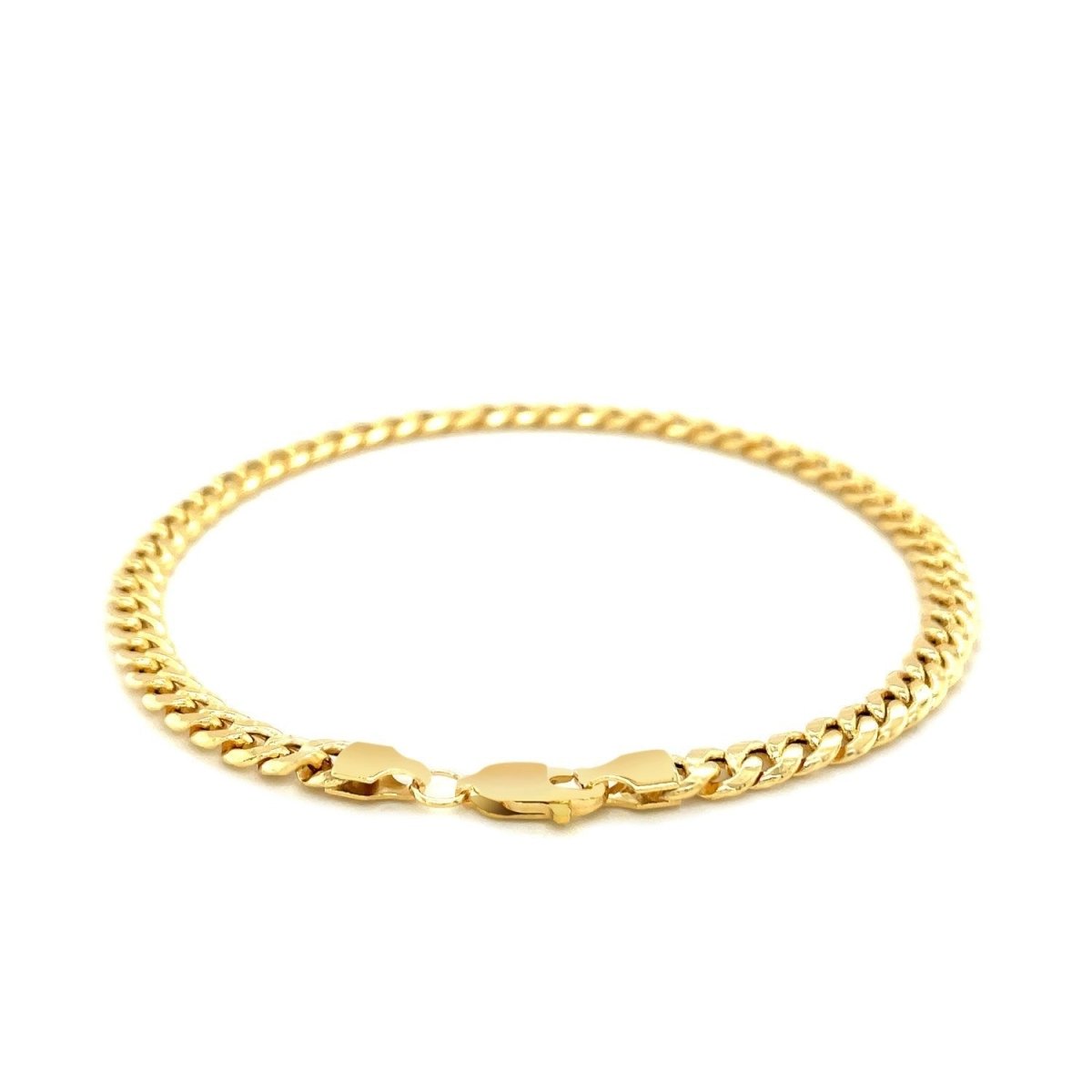 10k Yellow Gold Miami Cuban Semi Solid Bracelet (4.50 mm) - Bracelets - Custom Crafting Alliance, LLC