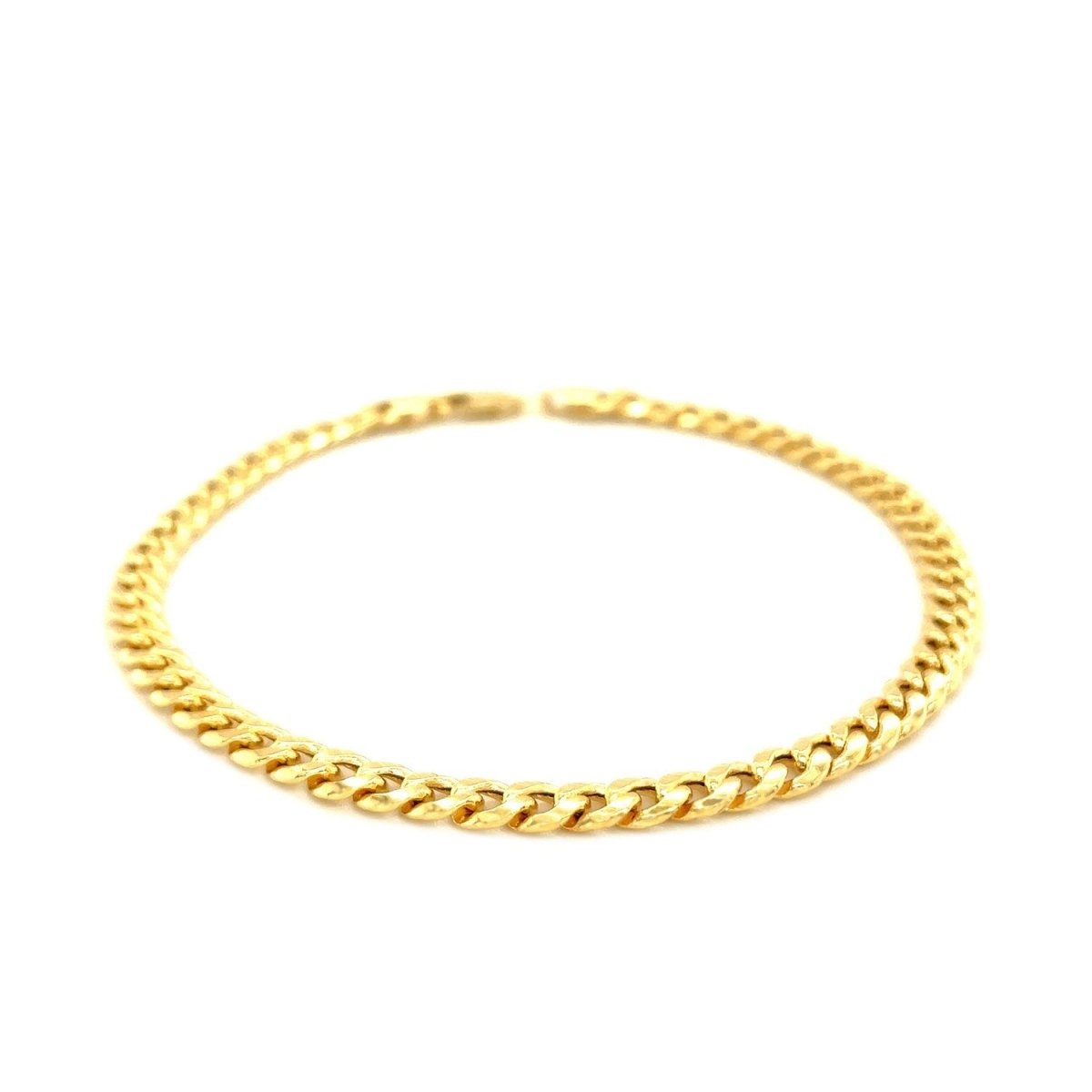 10k Yellow Gold Miami Cuban Semi Solid Bracelet (4.50 mm) - Bracelets - Custom Crafting Alliance, LLC