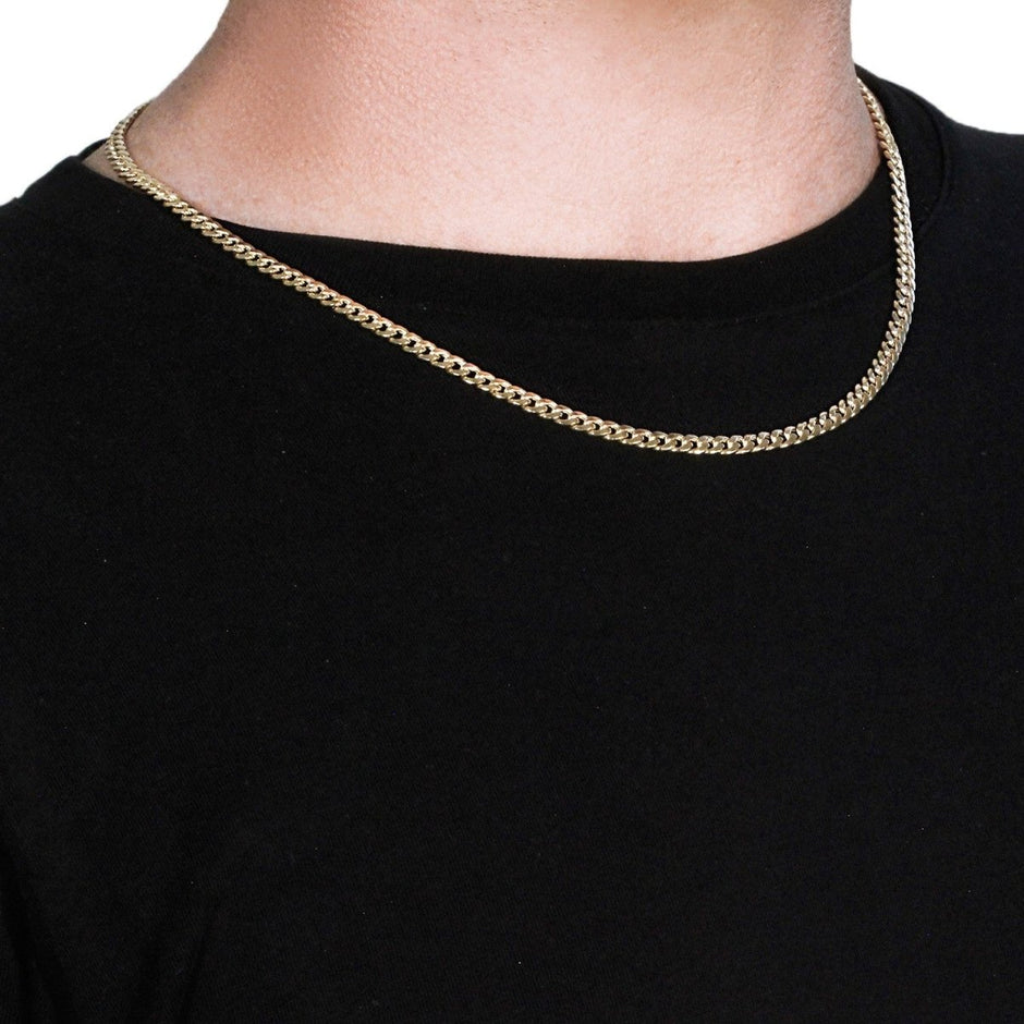 10k Yellow Gold Miami Cuban Semi Solid Chain (4.50 mm) - Necklaces - Custom Crafting Alliance, LLC