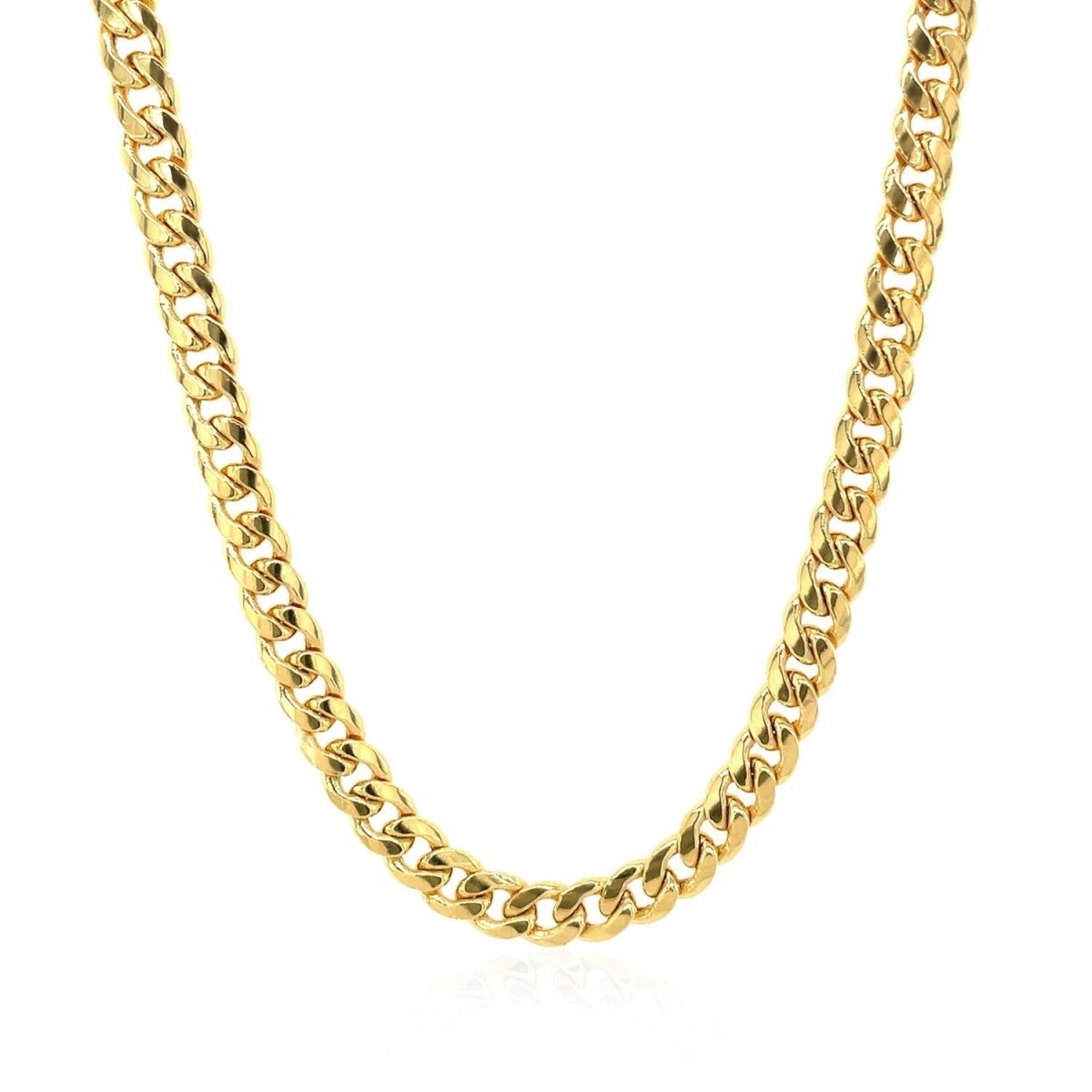 10k Yellow Gold Miami Cuban Semi Solid Chain (4.50 mm) - Necklaces - Custom Crafting Alliance, LLC