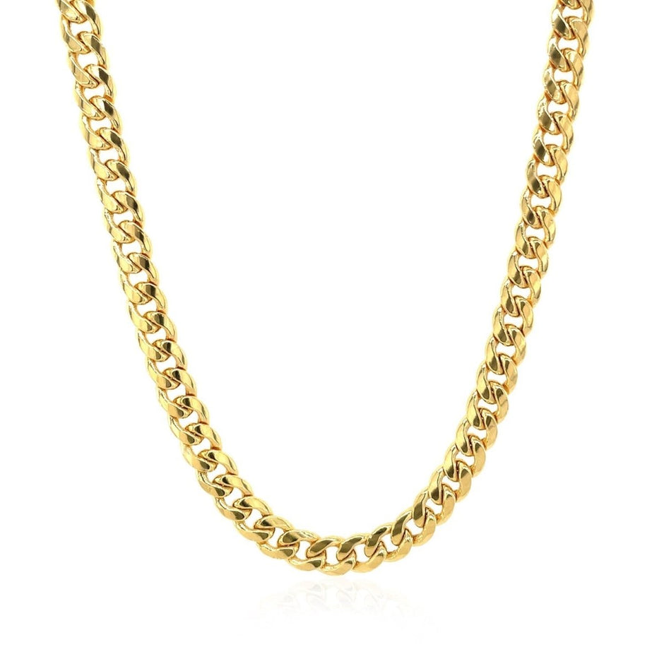 10k Yellow Gold Miami Cuban Semi Solid Chain (4.50 mm) - Necklaces - Custom Crafting Alliance, LLC