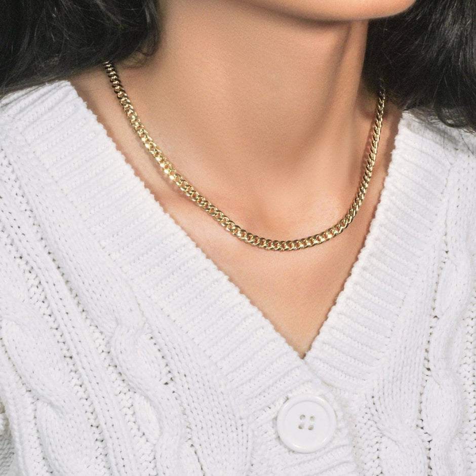 10k Yellow Gold Miami Cuban Semi Solid Chain (4.50 mm) - Necklaces - Custom Crafting Alliance, LLC