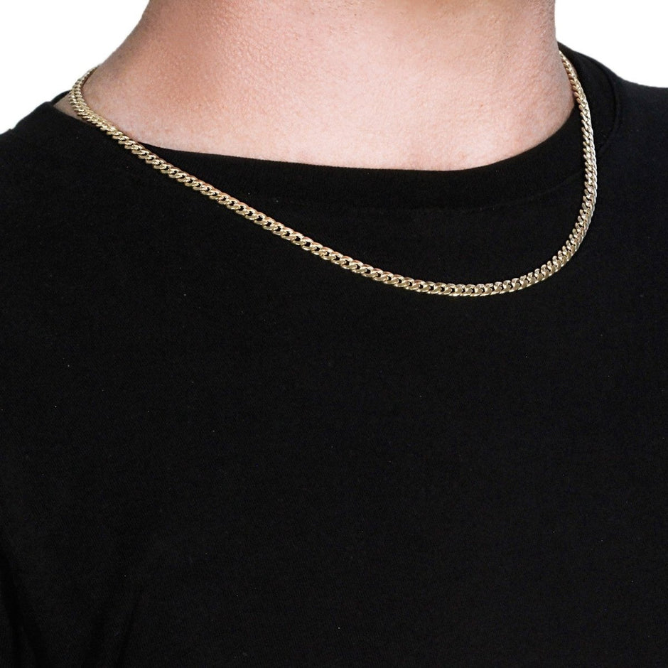 10k Yellow Gold Miami Cuban Semi Solid Chain (4.50 mm) - Necklaces - Custom Crafting Alliance, LLC