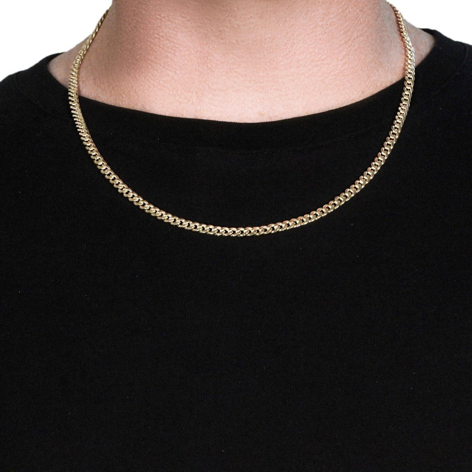 10k Yellow Gold Miami Cuban Semi Solid Chain (4.50 mm) - Necklaces - Custom Crafting Alliance, LLC