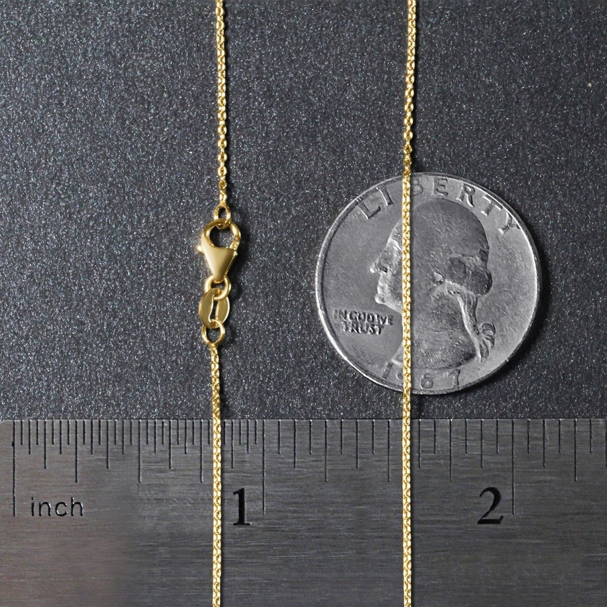 10k Yellow Gold Oval Cable Link Chain (0.97 mm) - Necklaces - Custom Crafting Alliance, LLC