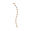 10K Yellow Gold Oval Ruby and 1/10 Cttw Diamond Bar Prong Set Bracelet (H-I Color, SI1-SI2 Clarity) - Size 7