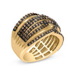 10K Yellow Gold Plated .925 Sterling Silver 1.0 Cttw Champagne Diamond Multi Row Cross Over Band Ring - Size 7 - Rings - Custom Crafting Alliance, LLC