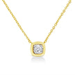 10K Yellow Gold Plated .925 Sterling Silver 1/10 Cttw Miracle Set Round Diamond Square Box Shape 18