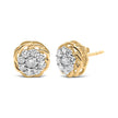 10K Yellow Gold Plated .925 Sterling Silver 1/2 Cttw Diamond Cluster Stud Earrings (J-K Color, I2-I3 Clarity) - Earrings - Custom Crafting Alliance, LLC