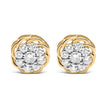 10K Yellow Gold Plated .925 Sterling Silver 1/2 Cttw Diamond Cluster Stud Earrings (J-K Color, I2-I3 Clarity) - Earrings - Custom Crafting Alliance, LLC