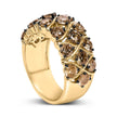 10K Yellow Gold Plated .925 Sterling Silver 3.0 Cttw Champagne Diamond Multi Lattice Band Ring - Size 7 - Rings - Custom Crafting Alliance, LLC