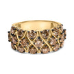 10K Yellow Gold Plated .925 Sterling Silver 3.0 Cttw Champagne Diamond Multi Lattice Band Ring - Size 7 - Rings - Custom Crafting Alliance, LLC