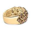 10K Yellow Gold Plated .925 Sterling Silver 3.0 Cttw Champagne Diamond Multi Lattice Band Ring - Size 7 - Rings - Custom Crafting Alliance, LLC