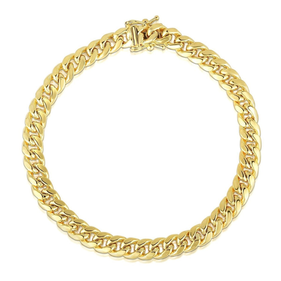 10k Yellow Gold Semi Solid Miami Cuban Bracelet (10.70 mm) - Bracelets - Custom Crafting Alliance, LLC