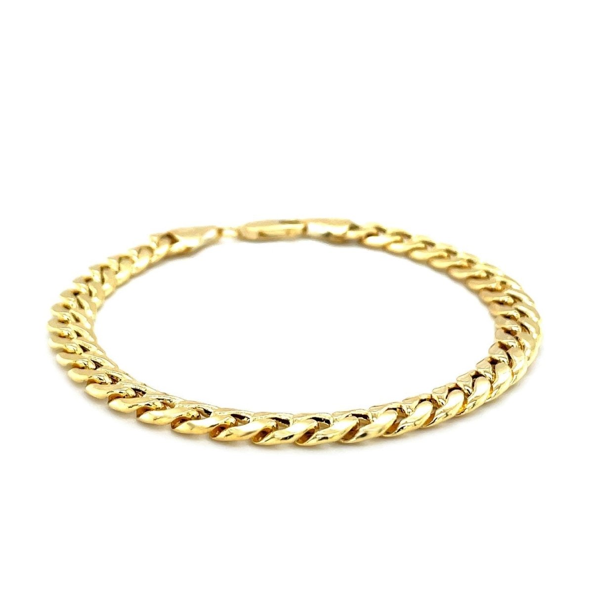 10k Yellow Gold Semi Solid Miami Cuban Bracelet (6.60 mm) - Bracelets - Custom Crafting Alliance, LLC