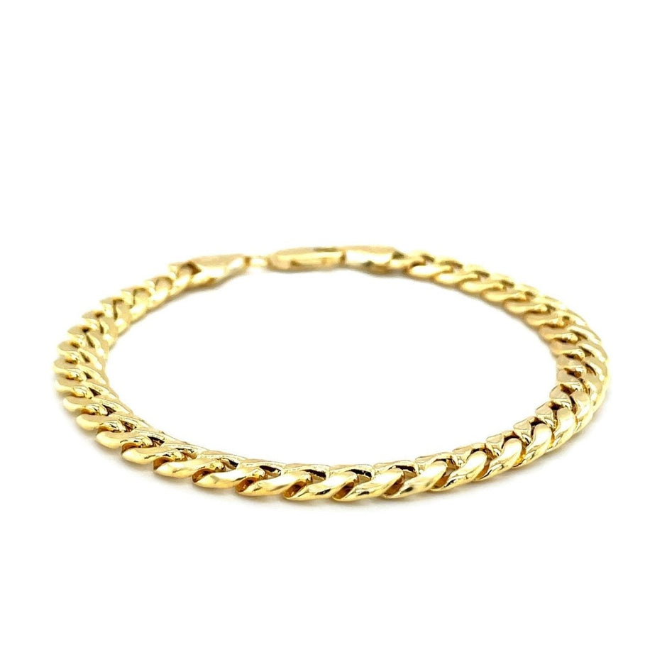 10k Yellow Gold Semi Solid Miami Cuban Bracelet (6.60 mm) - Bracelets - Custom Crafting Alliance, LLC