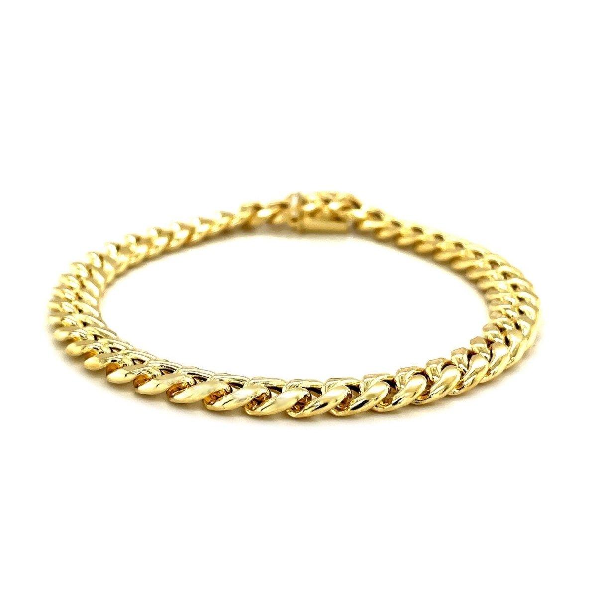 10k Yellow Gold Semi Solid Miami Cuban Bracelet (7.20 mm) - Bracelets - Custom Crafting Alliance, LLC