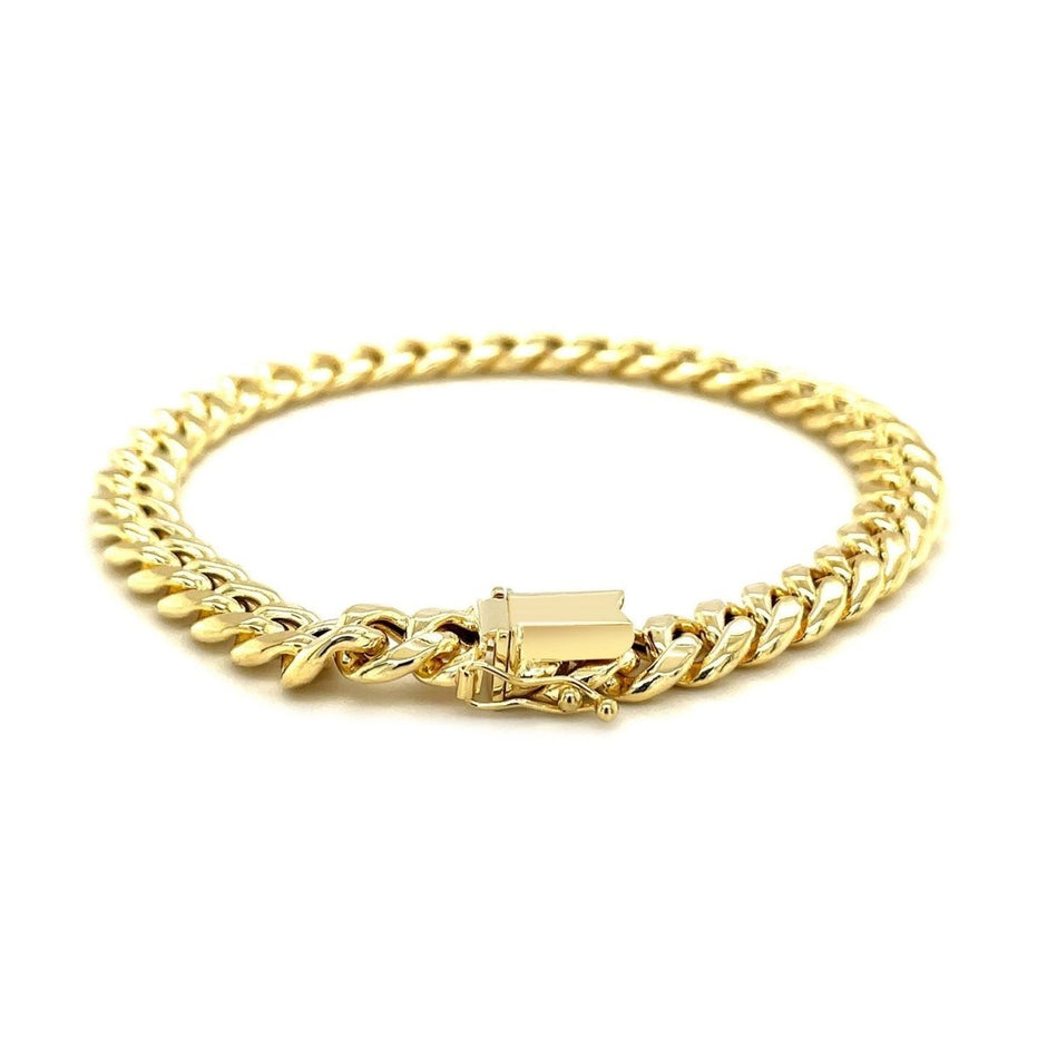 10k Yellow Gold Semi Solid Miami Cuban Bracelet (7.20 mm) - Bracelets - Custom Crafting Alliance, LLC