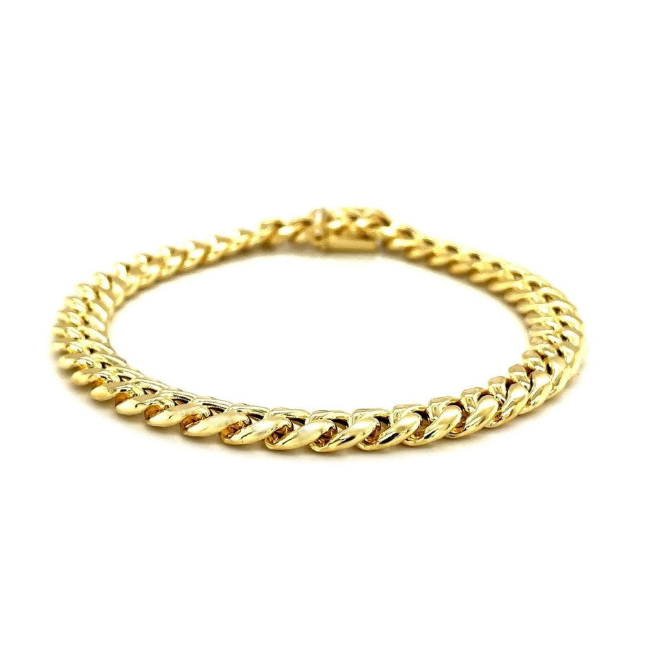 10k Yellow Gold Semi Solid Miami Cuban Bracelet (7.20 mm) - Bracelets - Custom Crafting Alliance, LLC