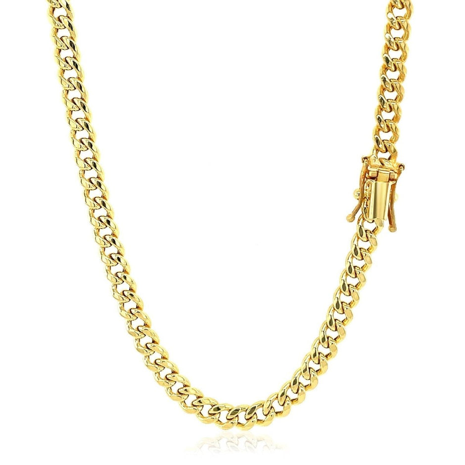 10k Yellow Gold Semi Solid Miami Cuban Chain (4.50 mm) - Necklaces - Custom Crafting Alliance, LLC