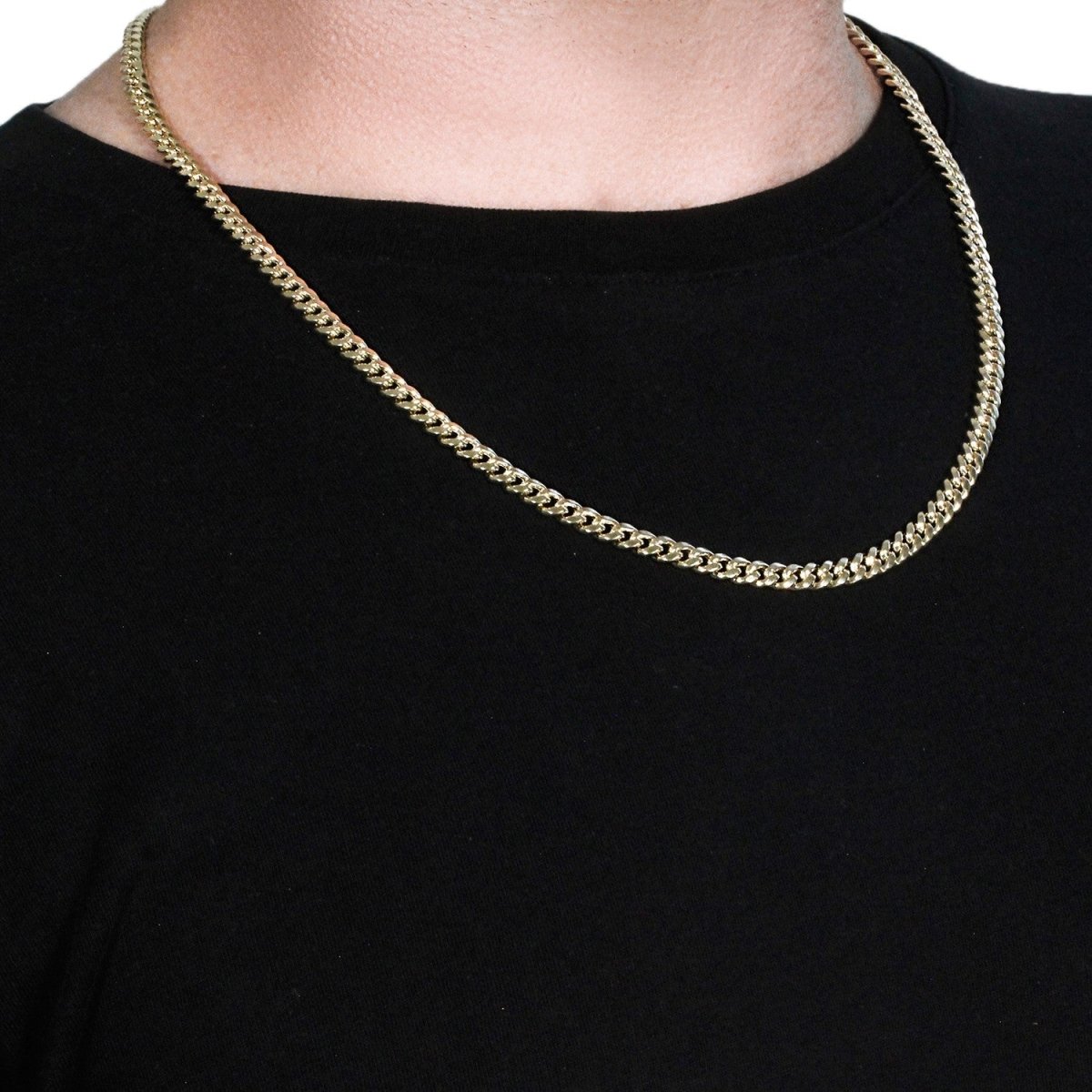 10k Yellow Gold Semi Solid Miami Cuban Chain (5.00 mm) - Necklaces - Custom Crafting Alliance, LLC