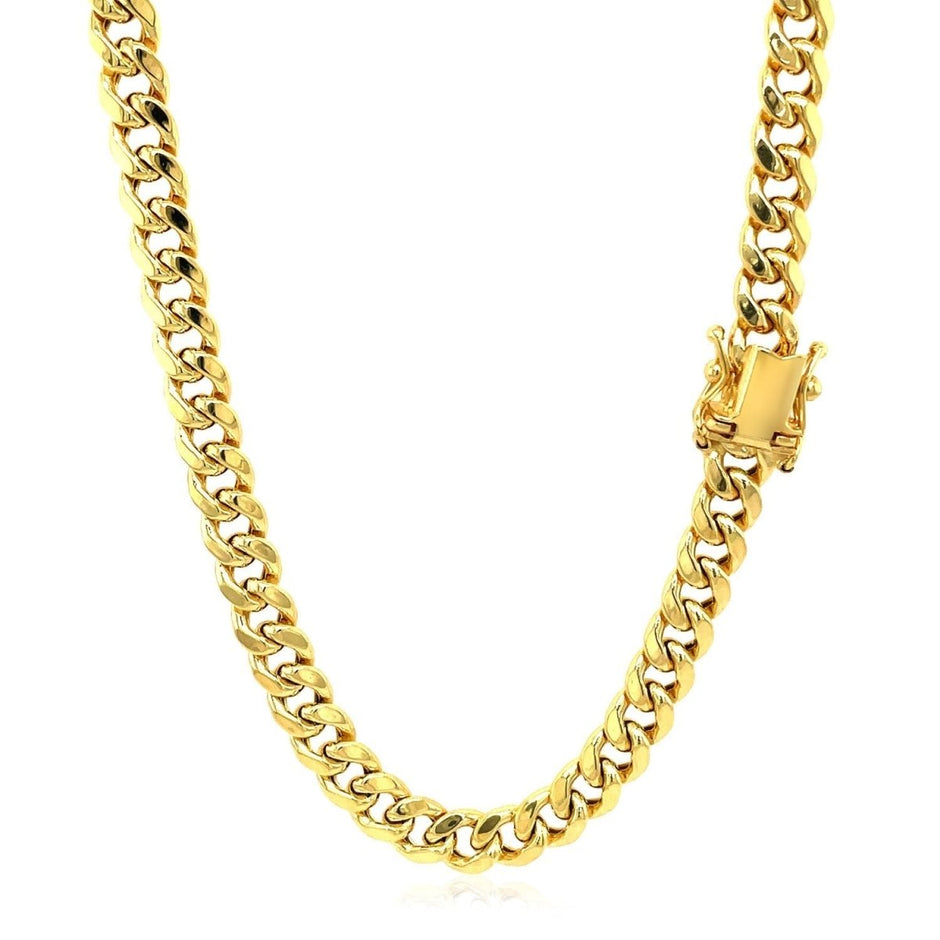 10k Yellow Gold Semi Solid Miami Cuban Chain (5.00 mm) - Necklaces - Custom Crafting Alliance, LLC