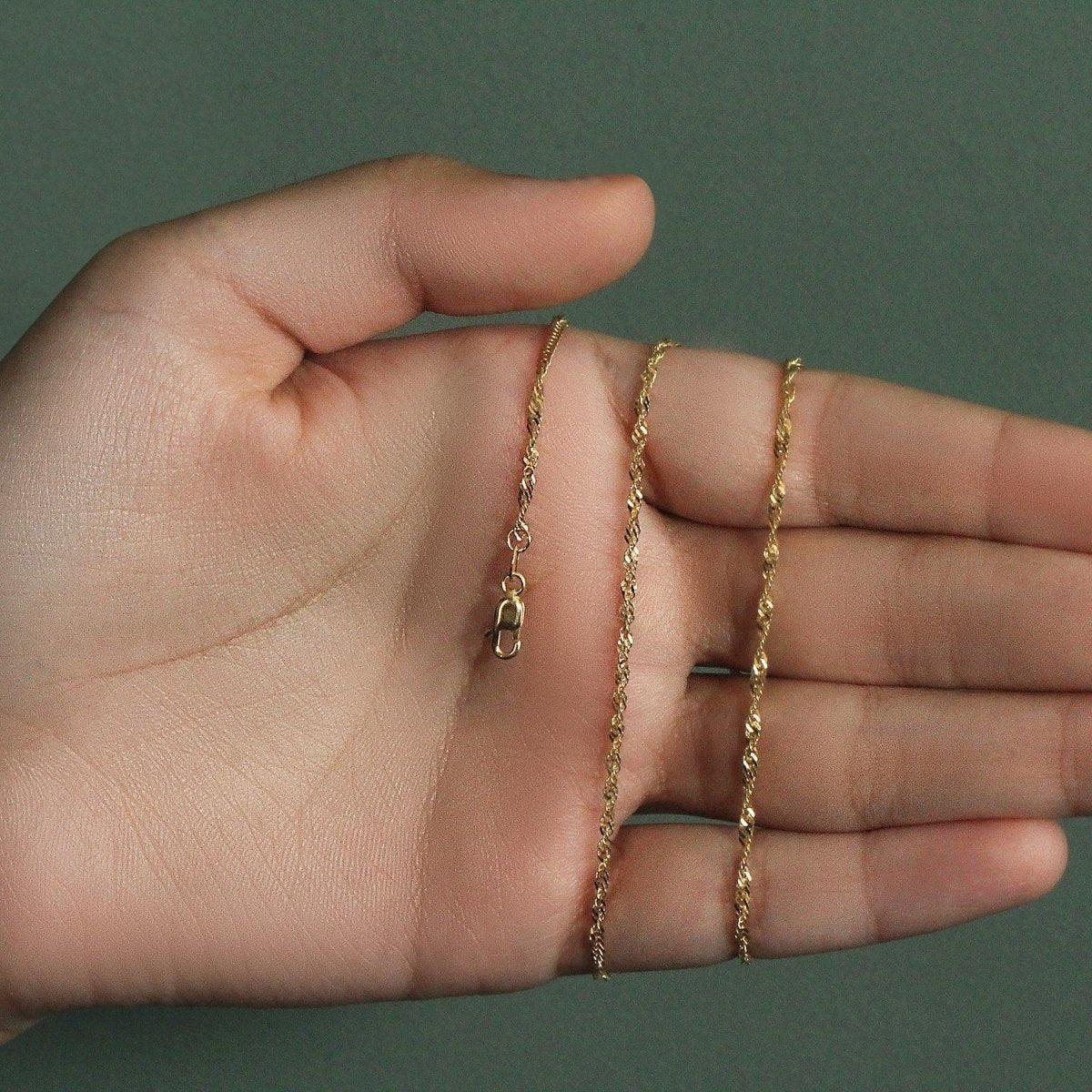 10k Yellow Gold Singapore Chain (1.80 mm) - Necklaces - Custom Crafting Alliance, LLC