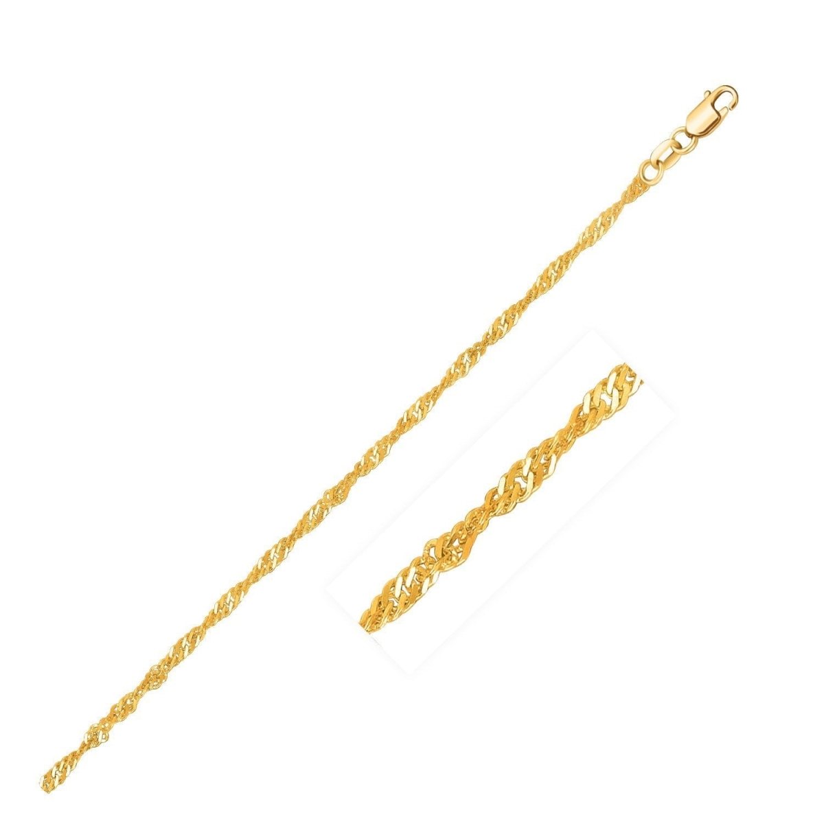 10k Yellow Gold Singapore Chain (1.80 mm) - Necklaces - Custom Crafting Alliance, LLC