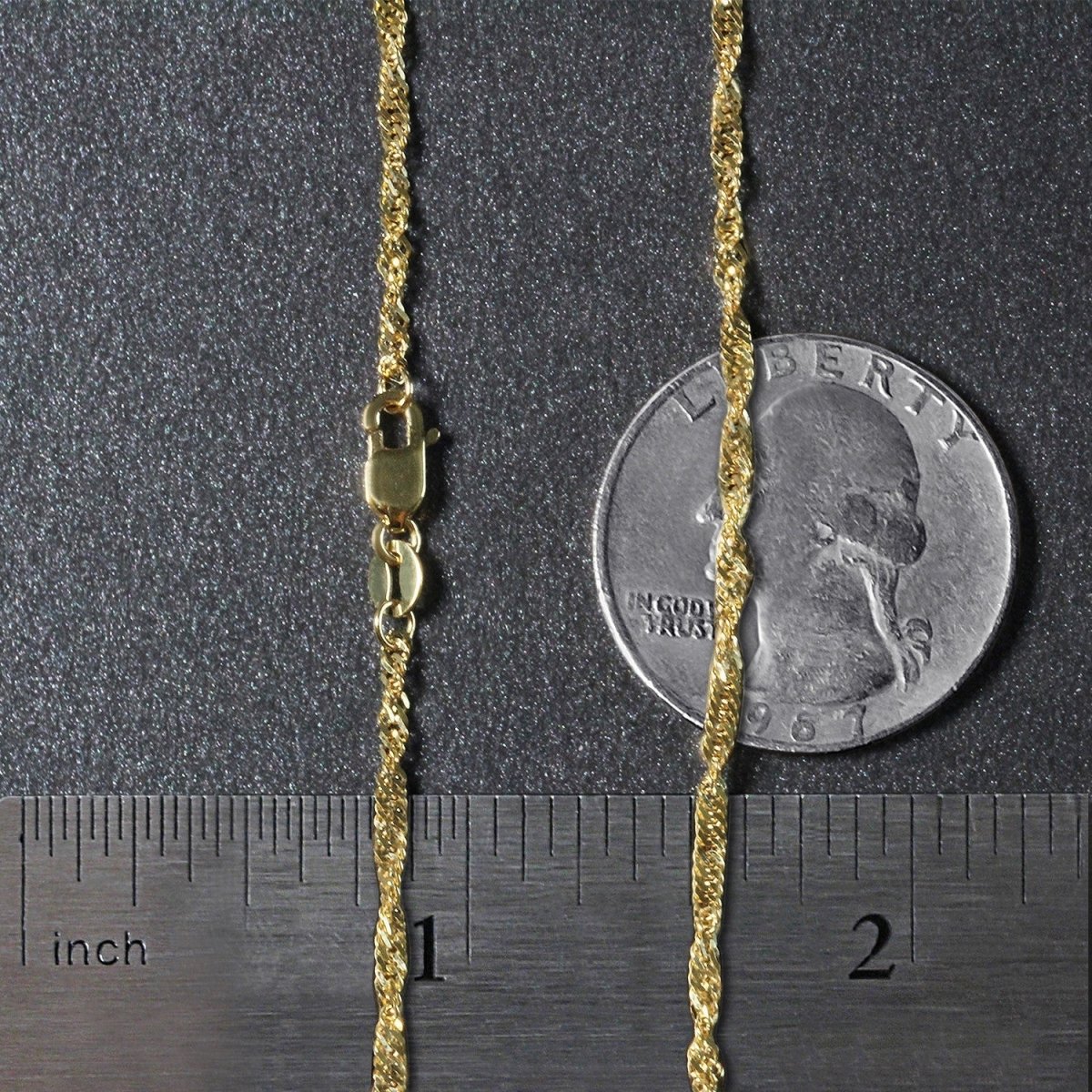 10k Yellow Gold Singapore Chain (1.80 mm) - Necklaces - Custom Crafting Alliance, LLC