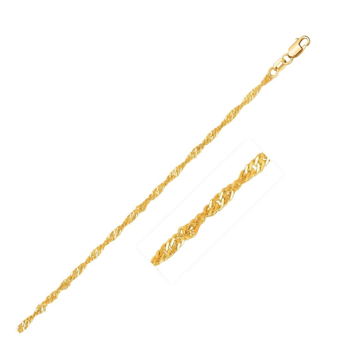 10k Yellow Gold Singapore Chain (1.80 mm) - Necklaces - Custom Crafting Alliance, LLC