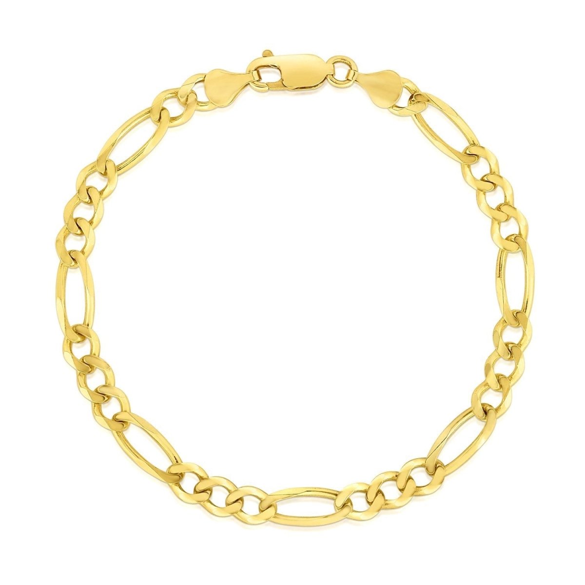 10k Yellow Gold Solid Figaro Bracelet (4.50 mm) - Bracelets - Custom Crafting Alliance, LLC