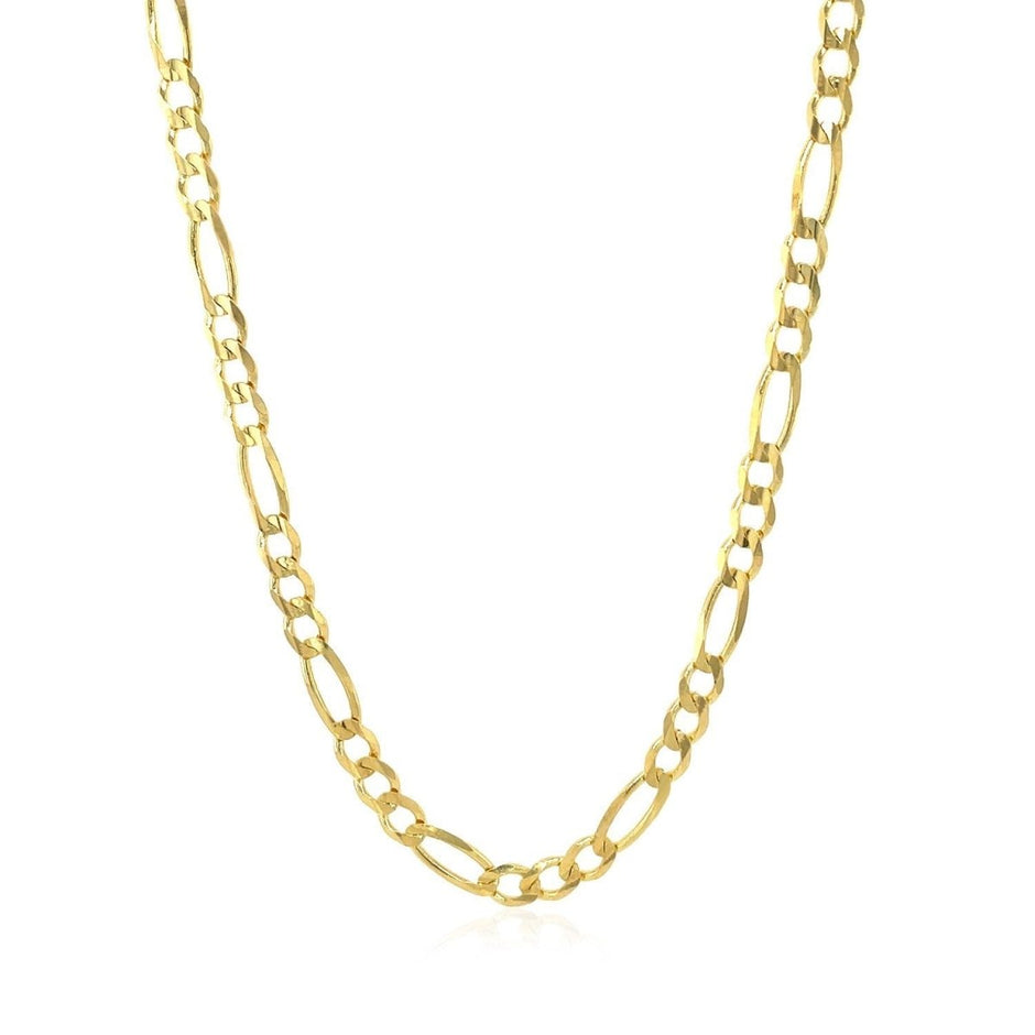 10K Yellow Gold Solid Figaro Chain (3.70 mm) - Necklaces - Custom Crafting Alliance, LLC