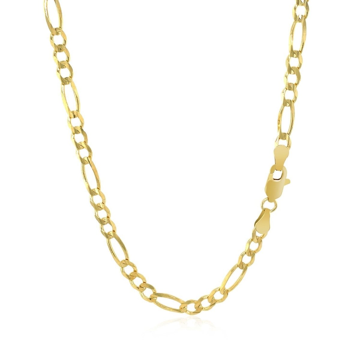 10K Yellow Gold Solid Figaro Chain (3.70 mm) - Necklaces - Custom Crafting Alliance, LLC