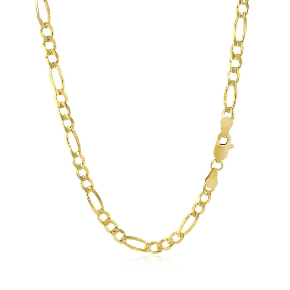10K Yellow Gold Solid Figaro Chain (3.70 mm) - Necklaces - Custom Crafting Alliance, LLC