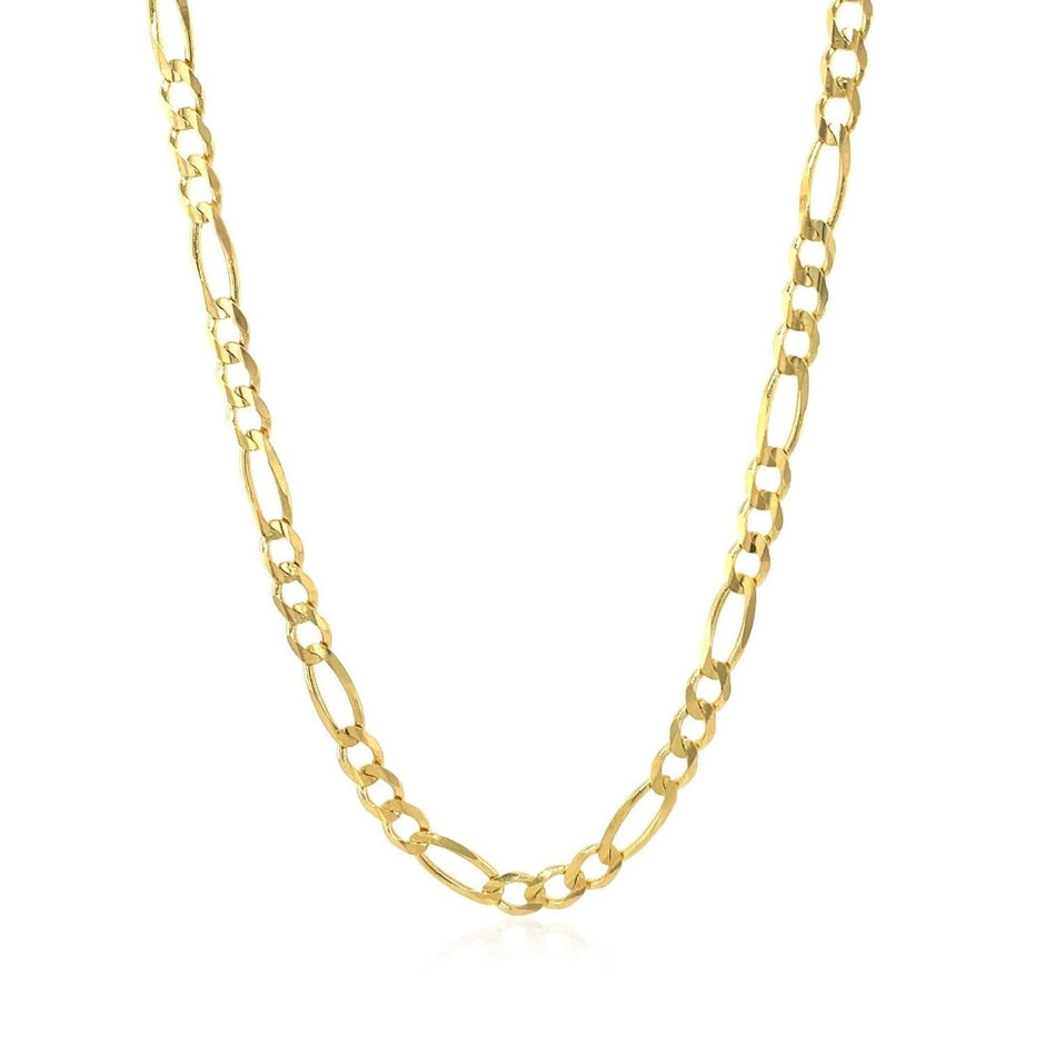 10K Yellow Gold Solid Figaro Chain (3.70 mm) - Necklaces - Custom Crafting Alliance, LLC