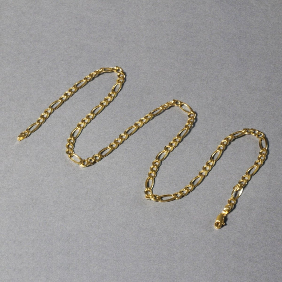 10K Yellow Gold Solid Figaro Chain (4.50 mm) - Necklaces - Custom Crafting Alliance, LLC