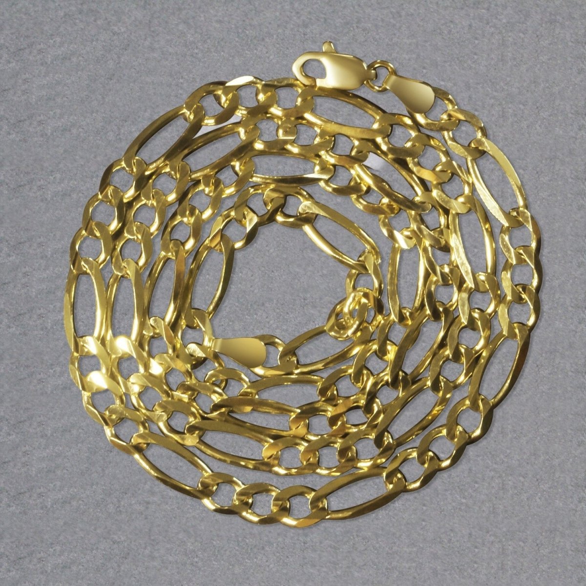 10K Yellow Gold Solid Figaro Chain (4.50 mm) - Necklaces - Custom Crafting Alliance, LLC