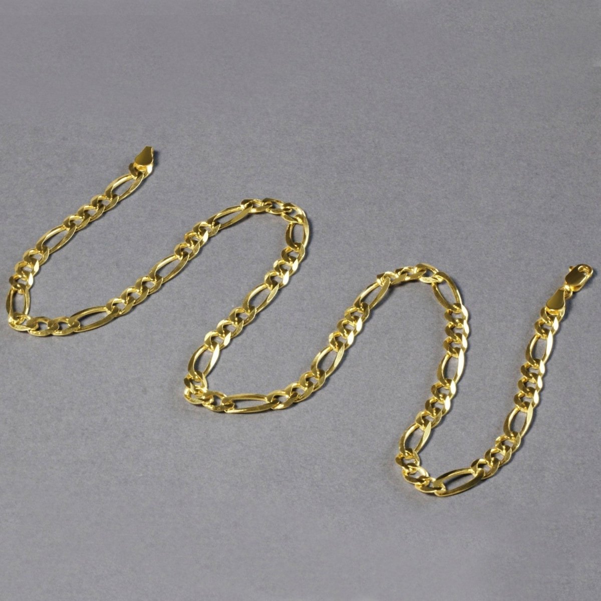 10K Yellow Gold Solid Figaro Chain (5.30 mm) - Necklaces - Custom Crafting Alliance, LLC