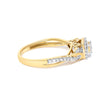 10K Yellow Gold Twisted Shank 1/10 Cttw Diamond Composite Halo Engagement Ring (I-J Color, I3 Clarity) - Size 7 - Rings - Custom Crafting Alliance, LLC