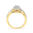 10K Yellow Gold Twisted Shank 1/10 Cttw Diamond Composite Halo Engagement Ring (I-J Color, I3 Clarity) - Size 7 - Rings - Custom Crafting Alliance, LLC