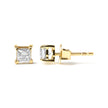 10K Yellow Plated .925 Sterling Silver 5/8 Cttw Princess Cut Diamond Push-Back 4-Prong Classic Stud (J-K Color, I2-I3 Clarity) - Earrings - Custom Crafting Alliance, LLC
