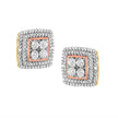 10K Yellow, White, and Rose Gold Plated Sterling Silver Diamond Accent Earrings (I-J Clarity, I3 Color) - Earrings - Custom Crafting Alliance, LLC