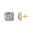 10K Yellow, White, and Rose Gold Plated Sterling Silver Diamond Accent Earrings (I-J Clarity, I3 Color) - Earrings - Custom Crafting Alliance, LLC