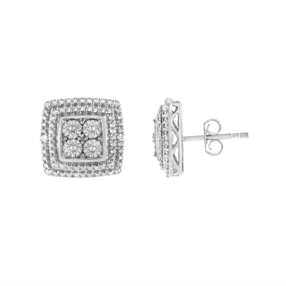 10K Yellow, White, and Rose Gold Plated Sterling Silver Diamond Accent Earrings (I-J Clarity, I3 Color) - Earrings - Custom Crafting Alliance, LLC