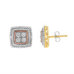 10K Yellow, White, and Rose Gold Plated Sterling Silver Diamond Accent Earrings (I-J Clarity, I3 Color) - Earrings - Custom Crafting Alliance, LLC