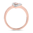 0.29 Carat Genuine White Diamond 14K Rose Gold Ring (E-F Color, SI1-SI2 Clarity)