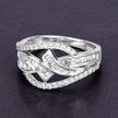 0.72 Carat Genuine White Diamond 14K White Gold Ring (E-F-G Color, VS-SI Clarity)
